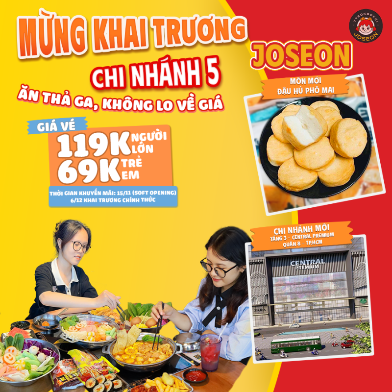 JOSEON CENTRAL PREMIUM CÓ ƯU ĐÃI NHÂN DỊP ĐI VÀO HOẠT ĐỘNG - TTTM Central Premium