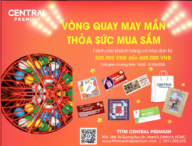 THỂ LỆ CTKM | VÒNG XOAY MAY MẮN - THOẢ SỨC MUA SẮM - TTTM Central Premium