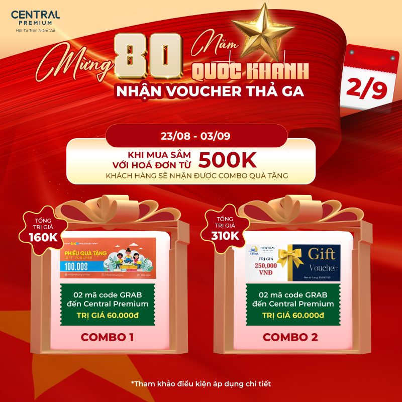 THỂ LỆ CTKM| MỪNG ĐẠI LỄ - NHẬN VOUCHER THẢ GA - TTTM Central Premium