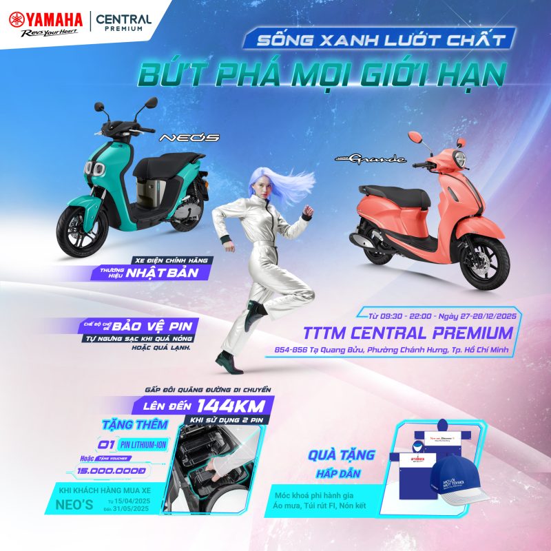 Trải Nghiệm Yamaha - Ưu Đãi Cuối Năm Cùng Yamaha Town Thiên Vĩnh Trường Tại TTTM Central Premium - TTTM Central Premium