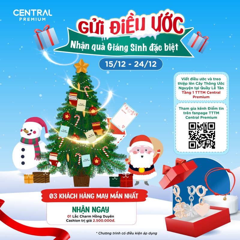 MINI GAME: GỬI ĐIỀU ƯỚC – NHẬN QUÀ GIÁNG SINH ĐẶC BIỆT - TTTM Central Premium