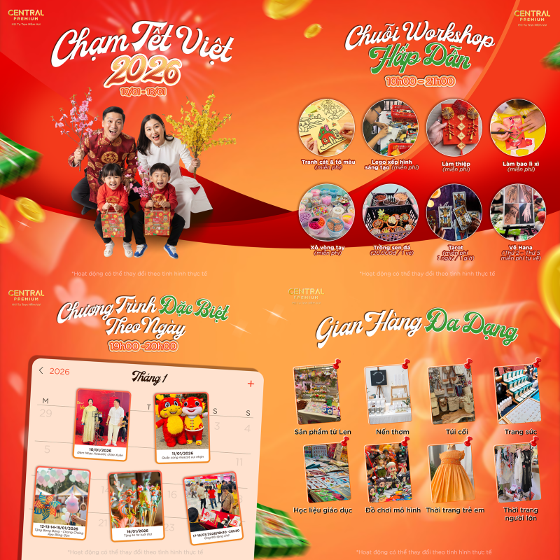 🎇 CHẠM TẾT VIỆT 2026 - CHÀO ĐÓN NĂM MỚI CÙNG CHUỖI SỰ KIỆN ĐẶC SẮC - TTTM Central Premium