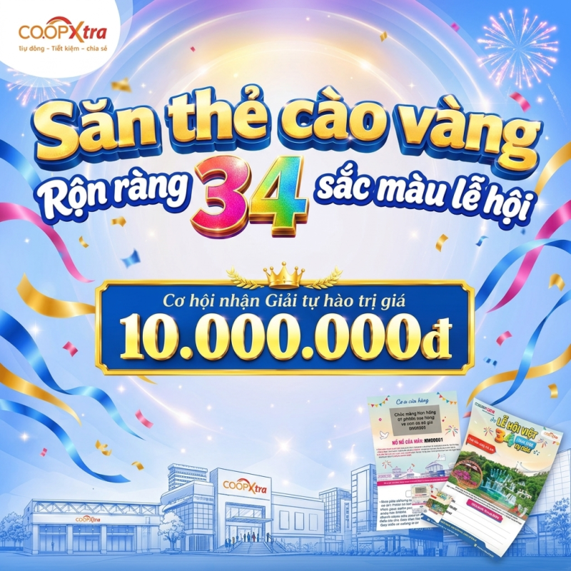 SĂN THẺ CÀO VÀNG – RỘN RÀNG 34 SẮC MÀU LỄ HỘI - TTTM Central Premium